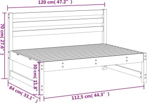 vidaXL Sofa środkowa do ogrodu, 120x80 cm, impregnowane drewno sosnowe 7