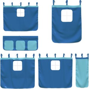 vidaXL Dziecięce łóżko na antresoli, niebieskie zasłonki, 90x190 cm 7