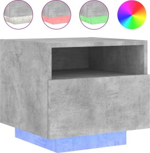 vidaXL Szafka nocna z oświetleniem LED, szarość betonu, 40x39x37 cm 2