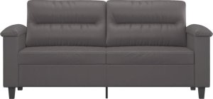 vidaXL 2-osobowa sofa, szary, 140 cm, sztuczna skóra 3