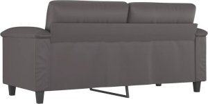 vidaXL 2-osobowa sofa, szary, 140 cm, sztuczna skóra 5