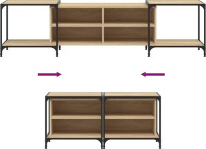 vidaXL Szafka pod telewizor, dąb sonoma, 203x37x50 cm 7
