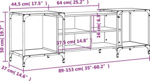 vidaXL Szafka pod telewizor, dąb sonoma, 153x37x50 cm 10