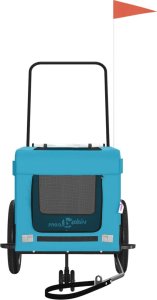 vidaXL Przyczepka rowerowa dla zwierząt, tkanina Oxford i żelazo 5