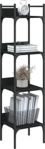 vidaXL 4-poziomowy regał na książki, czarny, 35x30x138,5 cm 4