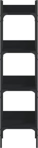 vidaXL 4-poziomowy regał na książki, czarny, 35x30x138,5 cm 6