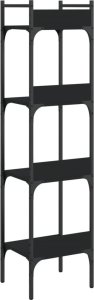 vidaXL 4-poziomowy regał na książki, czarny, 35x30x138,5 cm 7