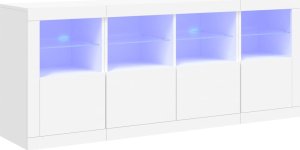 vidaXL Szafka z oświetleniem LED, biała, 163x37x67 cm 2