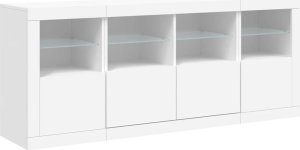 vidaXL Szafka z oświetleniem LED, biała, 163x37x67 cm 5