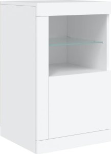 vidaXL Szafka z oświetleniem LED, biała, 163x37x67 cm 9