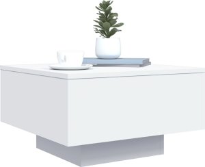 vidaXL Stolik kawowy z podświetleniem LED, biały, 55x55x31 cm 6
