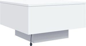 vidaXL Stolik kawowy z podświetleniem LED, biały, 55x55x31 cm 9