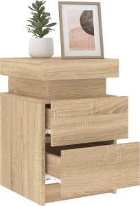 vidaXL Szafki nocne z LED, 2 szt., dąb sonoma, 35x39x55 cm 5