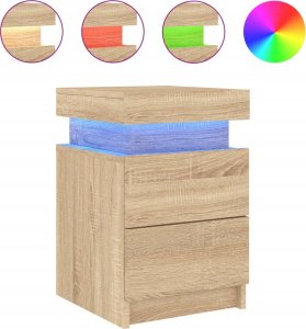 vidaXL Szafki nocne z LED, 2 szt., dąb sonoma, 35x39x55 cm 7