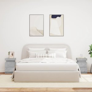 vidaXL Szafki nocne z LED, 2 szt., szarość betonu, 35x39x55 cm 3