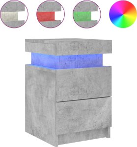 vidaXL Szafki nocne z LED, 2 szt., szarość betonu, 35x39x55 cm 7
