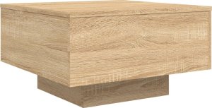 vidaXL Stolik kawowy z podświetleniem LED, dąb sonoma, 55x55x31 cm 3