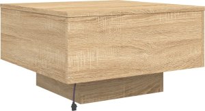 vidaXL Stolik kawowy z podświetleniem LED, dąb sonoma, 55x55x31 cm 9