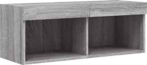 vidaXL Szafka TV z oświetleniem LED, szary dąb sonoma, 80x30x30 cm 7