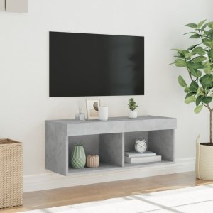 vidaXL Szafka TV z oświetleniem LED, szarość betonu, 80x30x30 cm 5