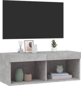 vidaXL Szafka TV z oświetleniem LED, szarość betonu, 80x30x30 cm 6