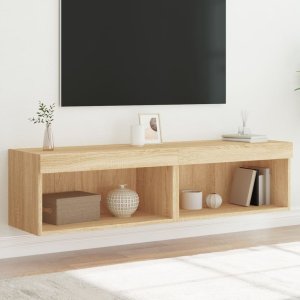 vidaXL Szafki pod TV, z LED, 2 szt., kolor dąb sonoma, 60x30x30 cm 1