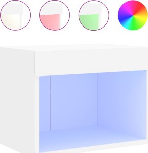 vidaXL Szafka nocna z oświetleniem LED, ścienna, biała 2