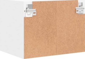 vidaXL Szafka nocna z oświetleniem LED, ścienna, biała 9