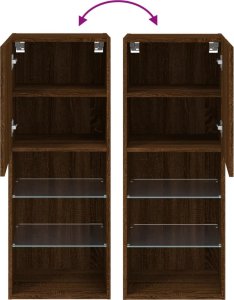 vidaXL Szafka TV z LED, brązowy dąb, 40,5x30x102 cm 12