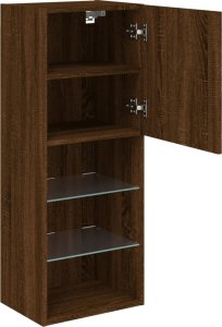 vidaXL Szafka TV z LED, brązowy dąb, 40,5x30x102 cm 8