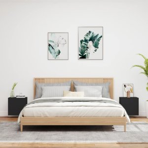 vidaXL Ścienne szafki TV, 2 szt., czarne, 40,5x30x40 cm 3