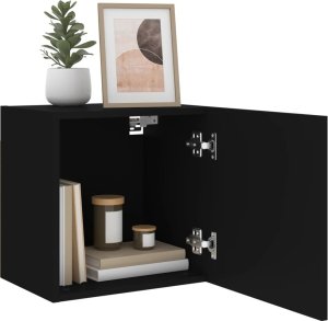 vidaXL Ścienne szafki TV, 2 szt., czarne, 40,5x30x40 cm 5