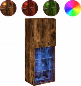 vidaXL Szafka TV z LED, przydymiony dąb, 40,5x30x102 cm 2