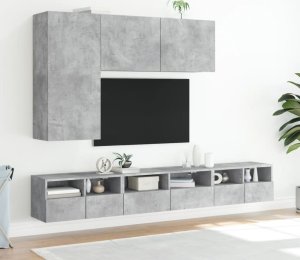 vidaXL Szafka pod telewizor, ścienna, szarość betonu, 100x30x41 cm 11