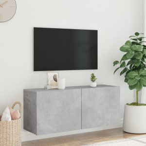 vidaXL Szafka pod telewizor, ścienna, szarość betonu, 100x30x41 cm 3