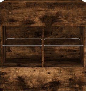 vidaXL Ścienna szafka TV z LED, przydymiony dąb, 58,5x30x60,5 cm 7