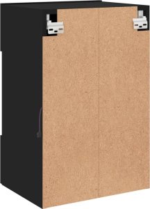 vidaXL Ścienna szafka TV z LED, czarna, 40x30x60,5 cm 11