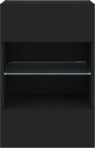vidaXL Ścienna szafka TV z LED, czarna, 40x30x60,5 cm 9