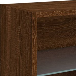 vidaXL Szafki nocne z oświetleniem LED, ścienne, 2 szt., brązowy dąb 12