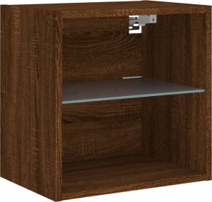 vidaXL Szafki nocne z oświetleniem LED, ścienne, 2 szt., brązowy dąb 8