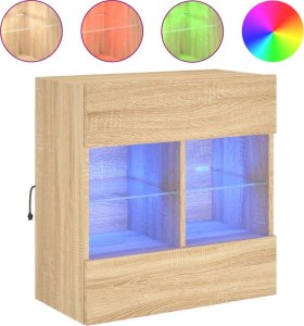 vidaXL Ścienna szafka TV z LED, dąb sonoma, 58,5x30x60,5 cm 2