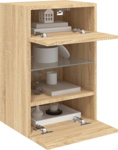 vidaXL Ścienna szafka TV z LED, dąb sonoma, 40x30x60,5 cm 7