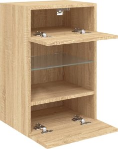 vidaXL Ścienna szafka TV z LED, dąb sonoma, 40x30x60,5 cm 8