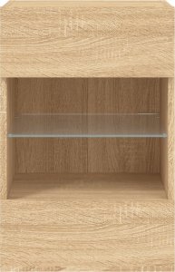 vidaXL Ścienna szafka TV z LED, dąb sonoma, 40x30x60,5 cm 9