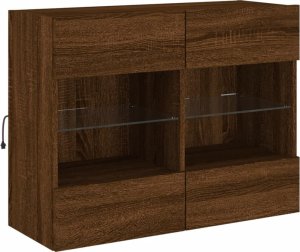 vidaXL Ścienna szafka TV z LED, brązowy dąb, 78,5x30x60,5 cm 3