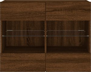 vidaXL Ścienna szafka TV z LED, brązowy dąb, 78,5x30x60,5 cm 7