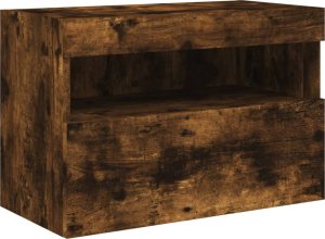 vidaXL Ścienna szafka TV z LED, przydymiony dąb, 60x30x40 cm 3