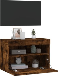 vidaXL Ścienna szafka TV z LED, przydymiony dąb, 60x30x40 cm 7