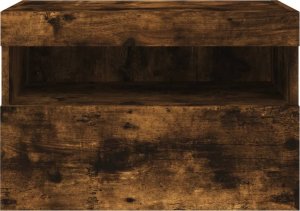 vidaXL Ścienna szafka TV z LED, przydymiony dąb, 60x30x40 cm 9