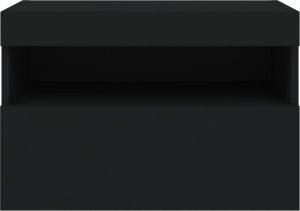 vidaXL Ścienna szafka TV z LED, czarna, 60x30x40 cm 9